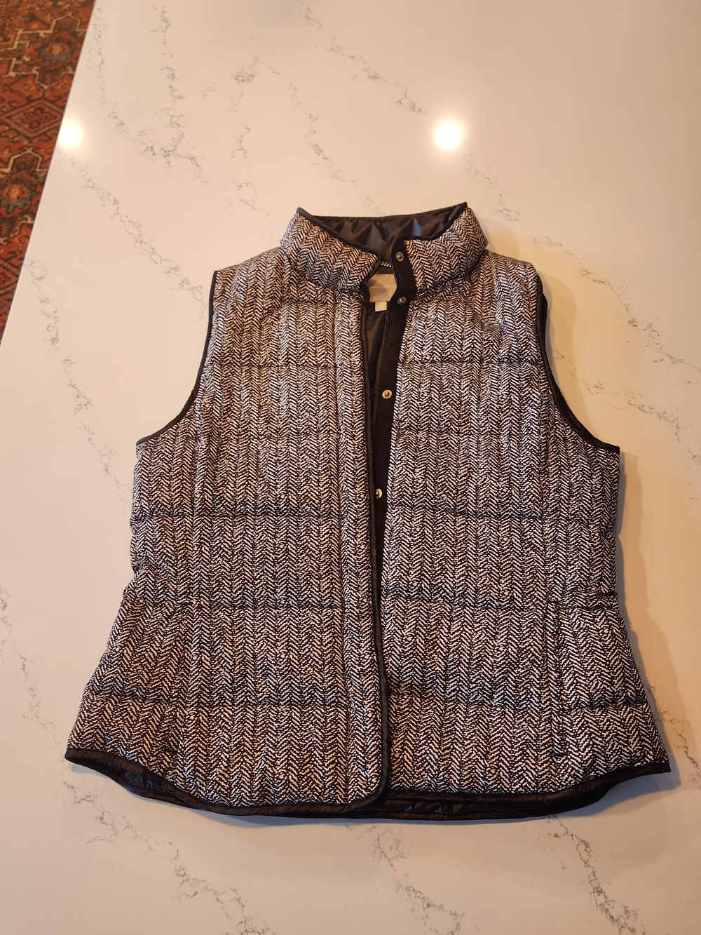 Banana Republic Quilted Herringbone Vest - Chocolate Brown